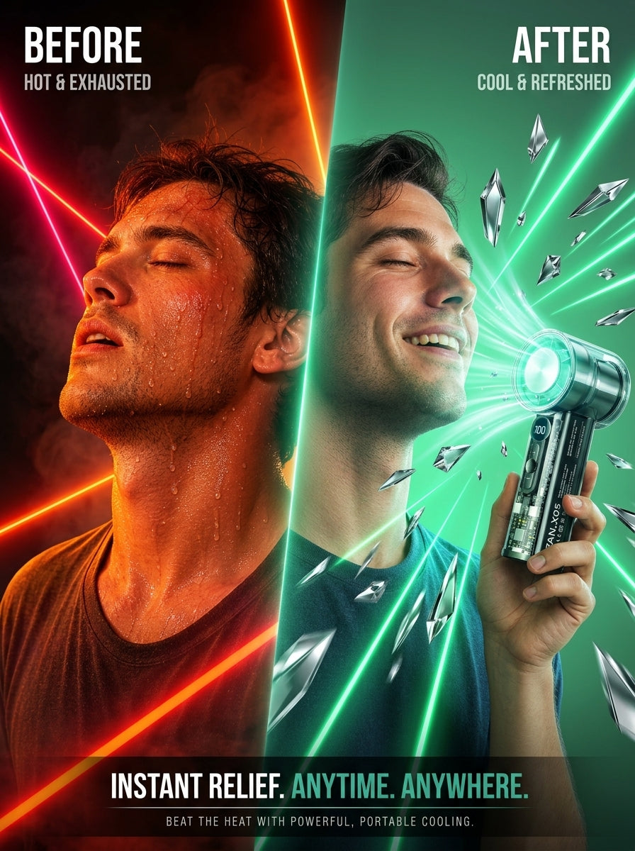 Mini ventilateur portable USB avec écran LED - Lungstore