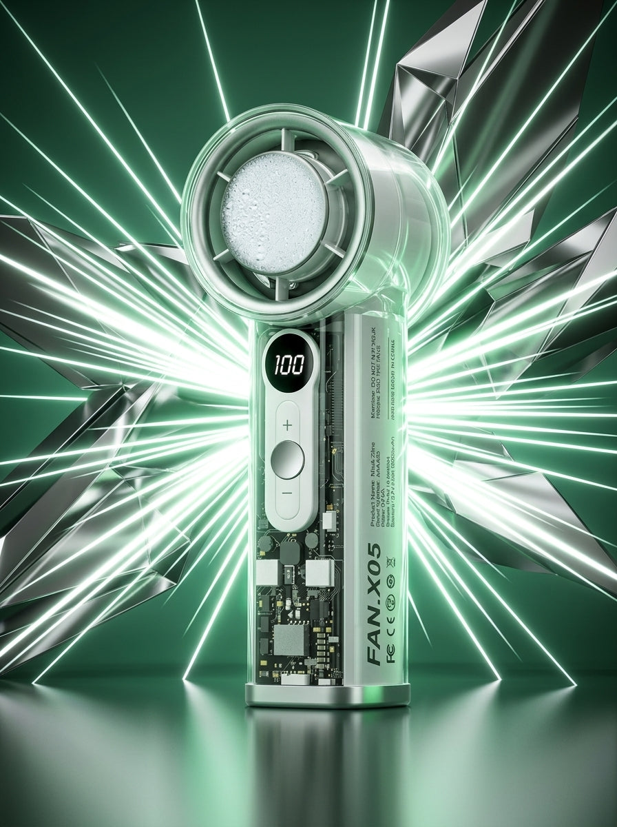 Mini ventilateur portable USB  avec écran LED - Lungstore