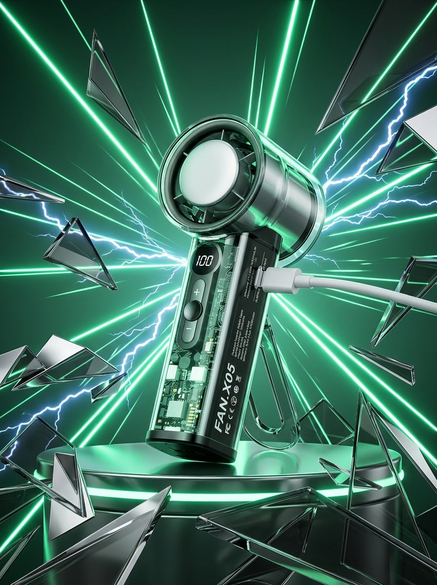 Mini ventilateur portable USB avec écran LED - Lungstore